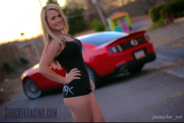 Kaitlyn Macdonald with her 2011 Ford Mustang GT 5.0 for ShockerRacingGirls_1