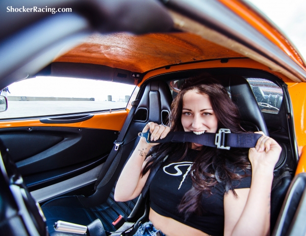 Bex Russ with a Lotus Exige and a Camaro with photos by Dave Warner_3