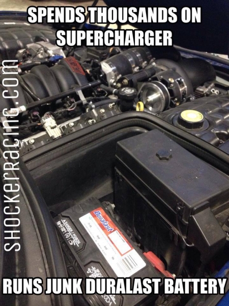 Supercharged Vette runs duralast battery meme
