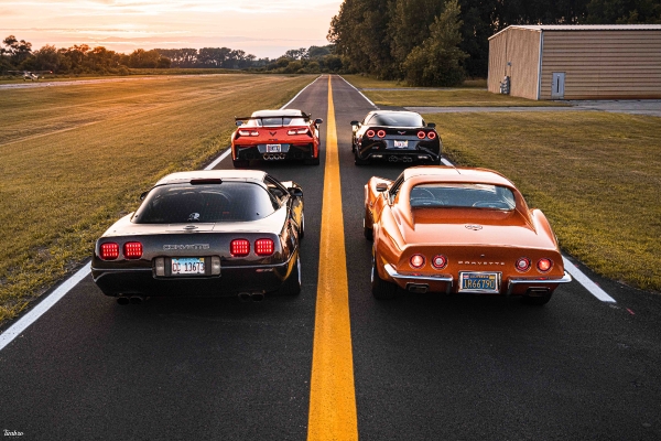 4 Generations of ZR1 Corvettes - C3, C4, C6, C7