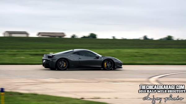 Dan Joy Photo of Ferrari 458 racing at the WannaGoFast Half Mile Shootout in Chicago