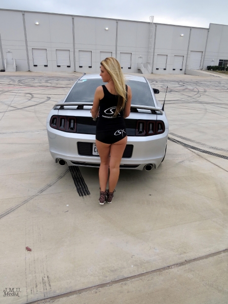 Sarah Sewell for ShockerRacingGirls with her 2014 Ford Mustang GT