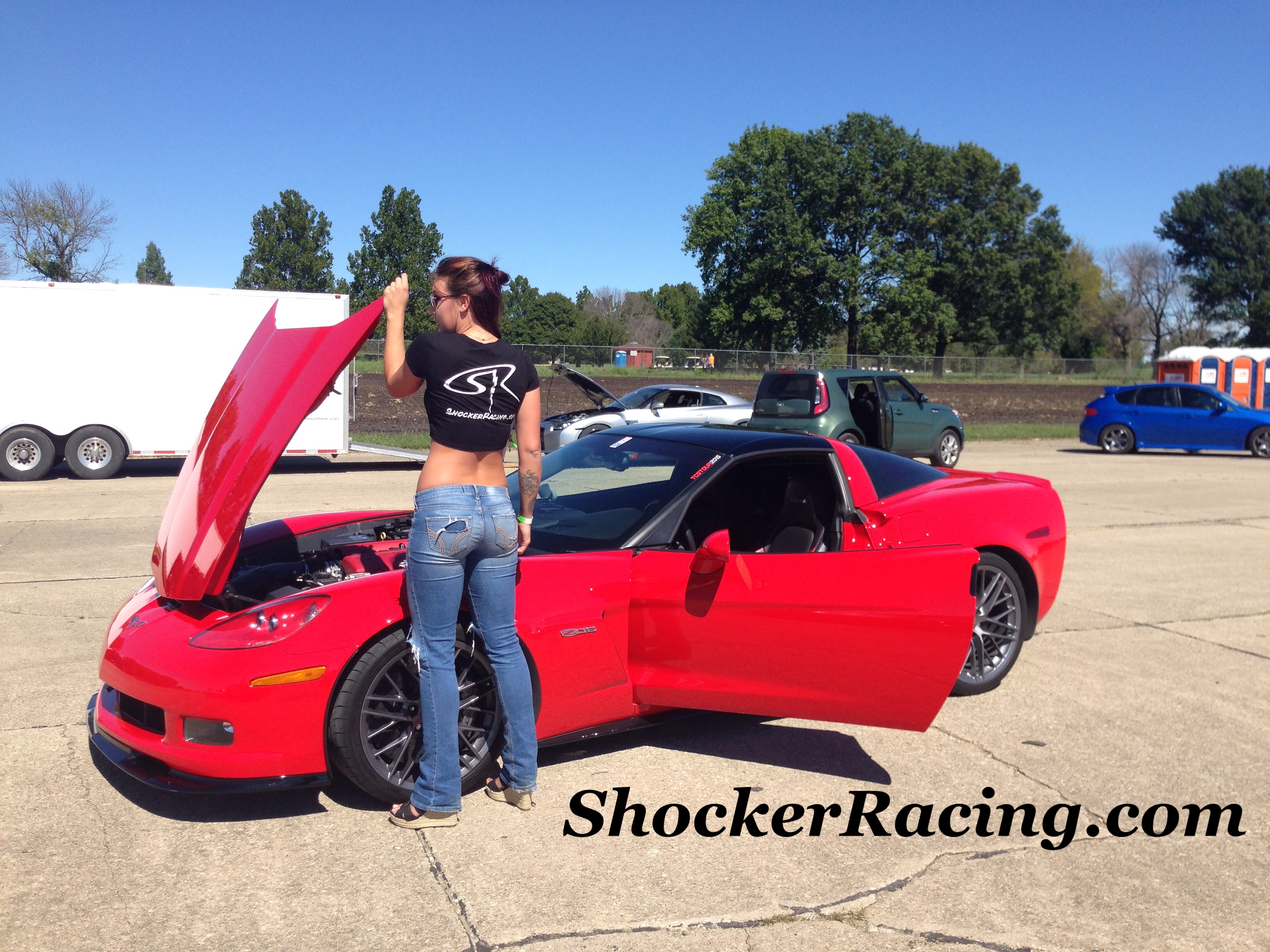 Chloe Harris with Eagle's C6 Z06 Corvette