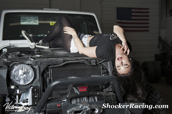 Bex Russ with a badass Rat Rod for ShockerRacingGirls