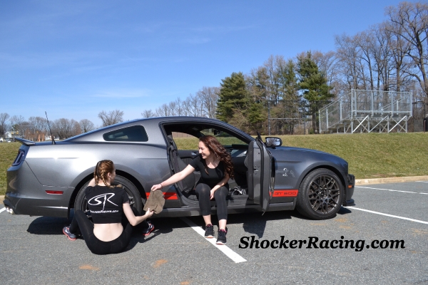 Sam Potter with her 2014 Shelby GT500 for ShockerRacingGirls