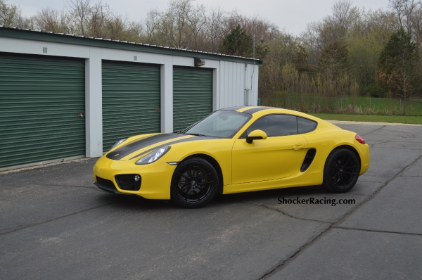Racing Yellow Porsche Cayman 981 with O.Z. Leggera Wheels