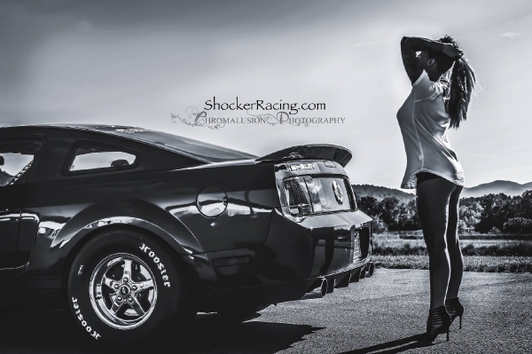 Kasey Hawkins with a Shelby Mustang by Chromalusion Photography