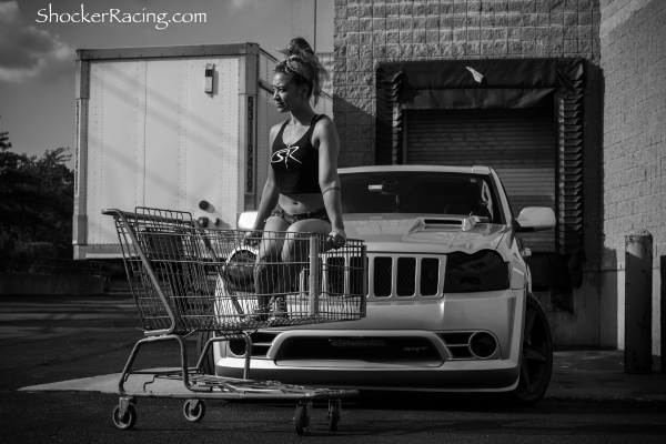 Miss Natasha Tyrrell in her 2nd photoshoot with her Jeep SRT8