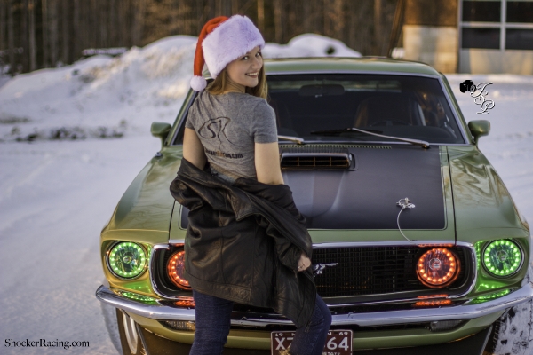 Nicole for ShockerRacingGirls with Tyler Sorget's Mach 1 Mustang