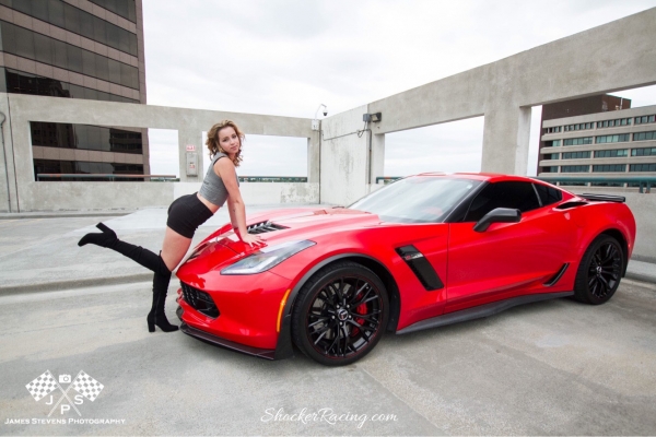 Sarah Senecal with a C7 Z06 for ShockerRacingGirls