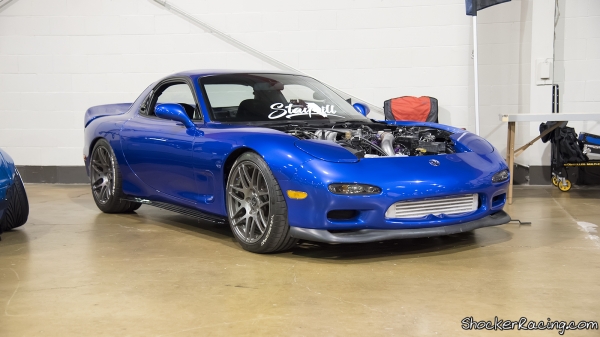 Bill Allred's Mazda RX-7 at Tuner Evo Chicago 2017