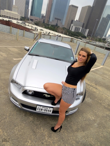 Sarah Sewell for ShockerRacingGirls with her 2014 Ford Mustang GT