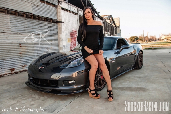 Ashley Cunningham with Noah Townsend's C6 Corvette Z06