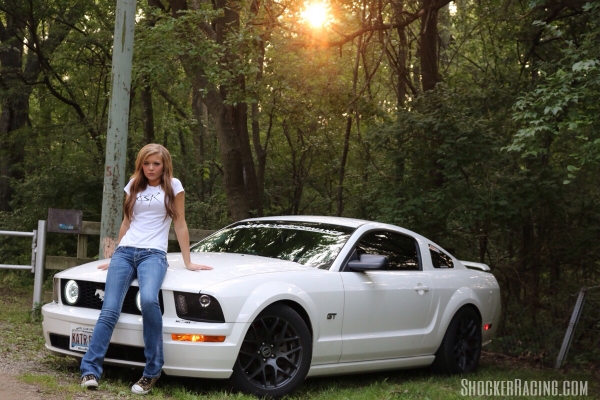 Katie Mizera with her Mustang GT