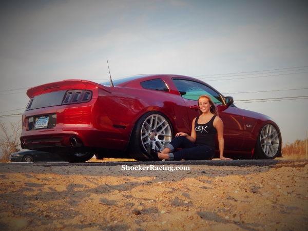 Morgan Kitzmiller with Mark Palumbo's 2014 Ford Mustang GT
