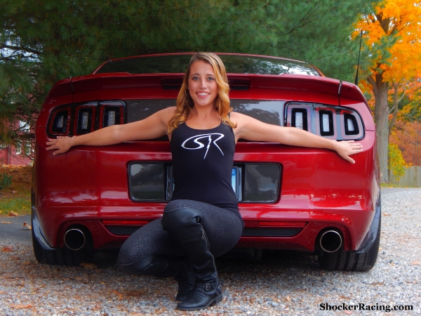 Morgan Kitzmiller with Mark Palumbo's 2014 Ford Mustang GT