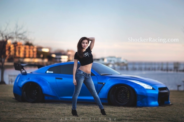 Alyssa Pallant with a Liberty Walk Nissan GTR photos by Jayce Visuals