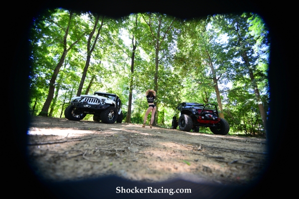 Bex Russ for ShockerRacingGirls with a pair of Jeeps