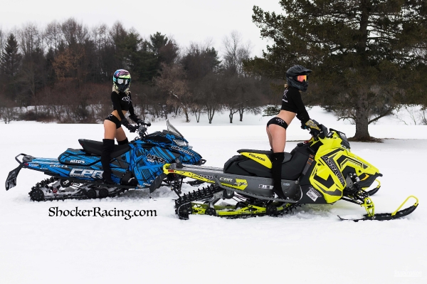 Lam and Courtney Lynn for ShockerRacing Girls with Snowmobiles